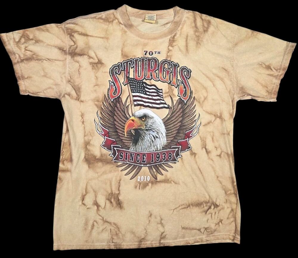 Sturgis 70th Anniversary Tie-Dye Shirt Biker Eagle Motorcycle Streetwear Large